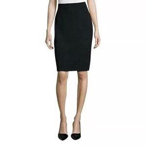 St. John Collection Black Santana Knit Pencil Skirt, Size L